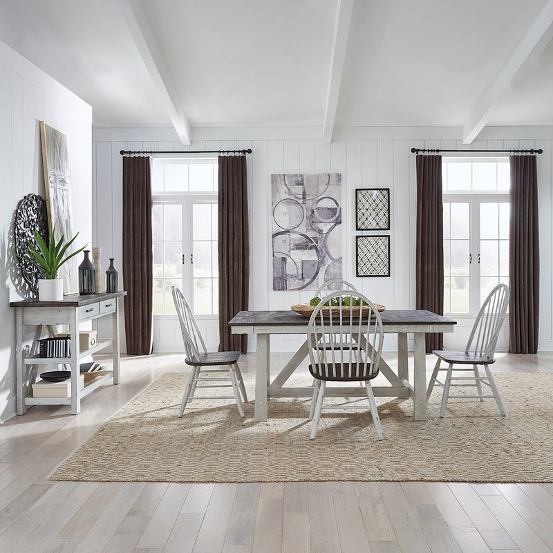 Opt 5 Piece Trestle Table Set (139WH-CD-O5TRS)