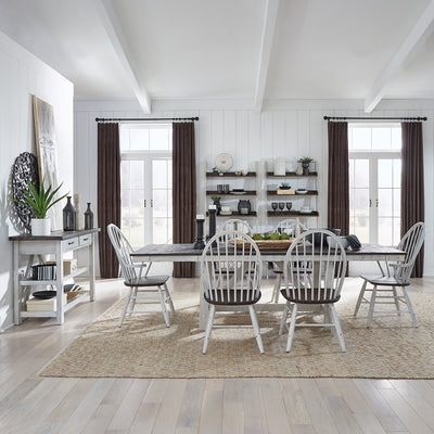 Opt 7 Piece Trestle Table Set (139WH-CD-O7TRS)