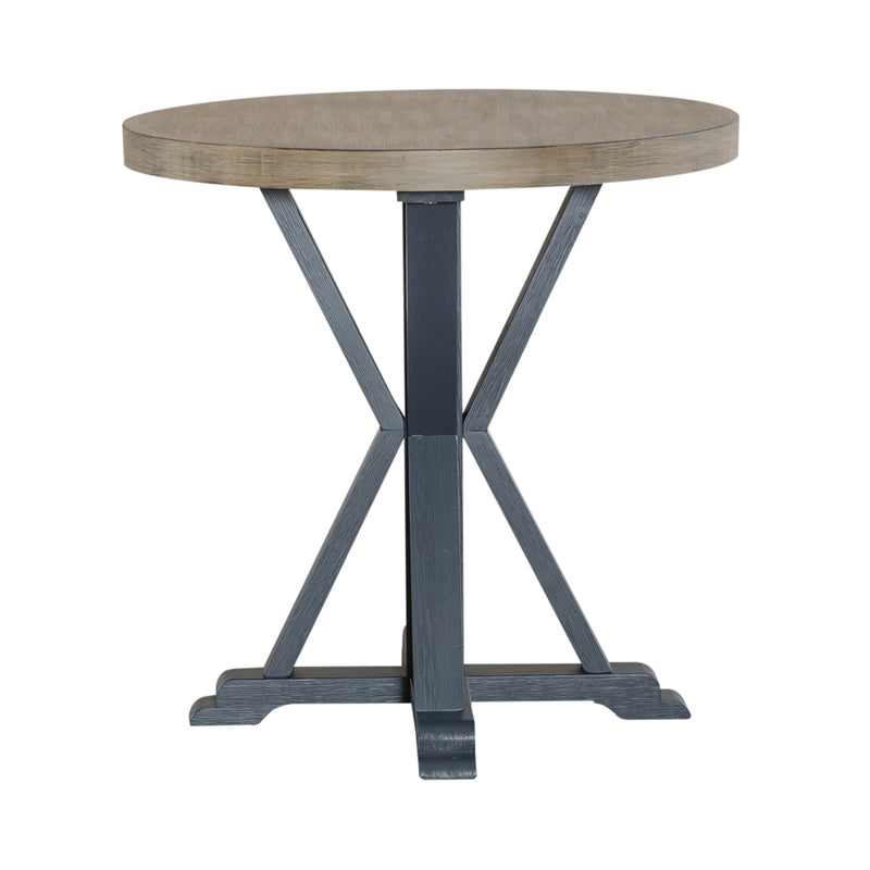 Summerville Round End Table- Navy