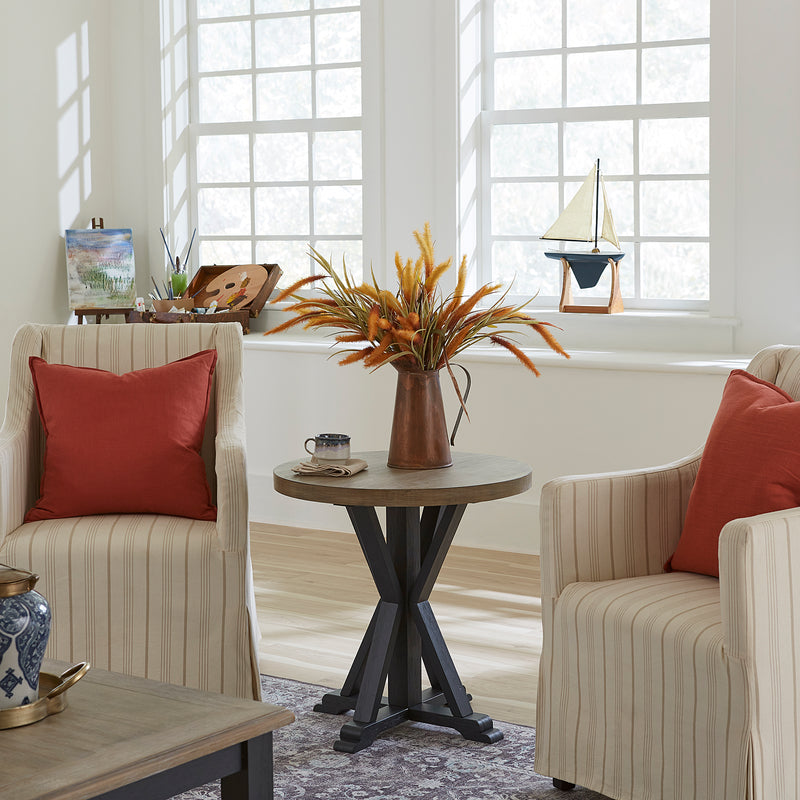 Summerville Round End Table- Navy