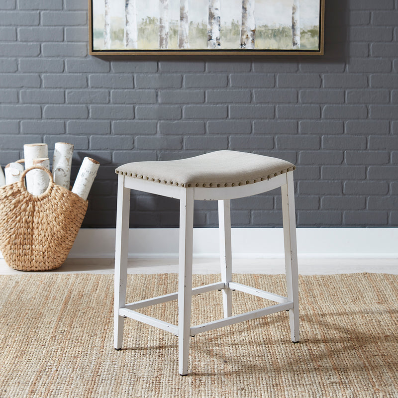 Vintage Series Backless Uph Counter Chair- Antique White