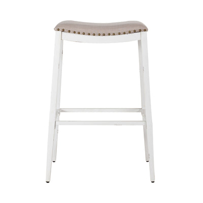 Vintage Series Backless Uph Barstool- Antique White