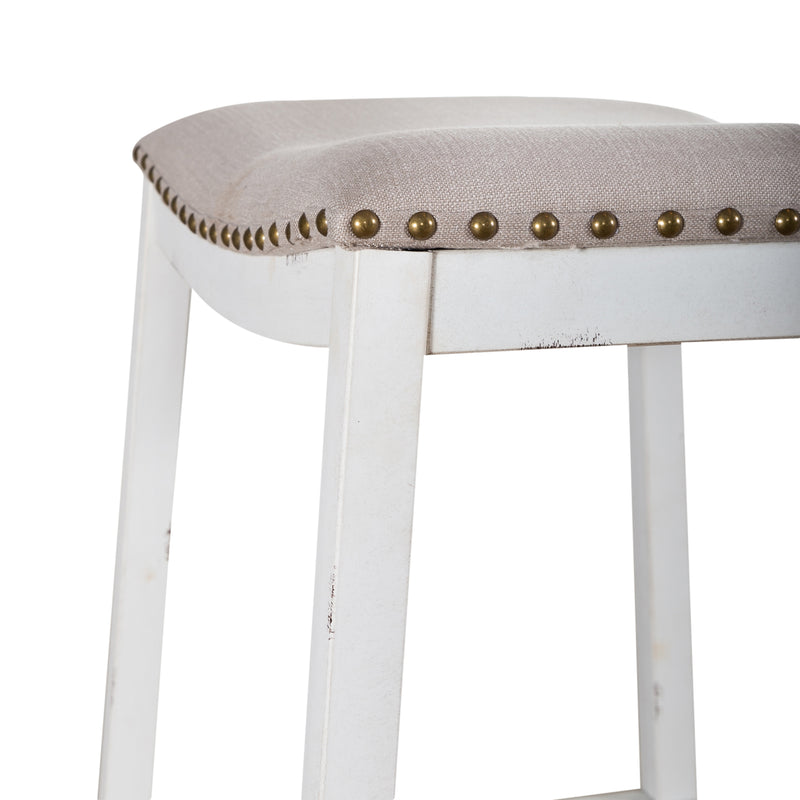 Vintage Series Backless Uph Barstool- Antique White