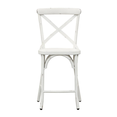 Vintage Series X Back Counter Chair - Antique White