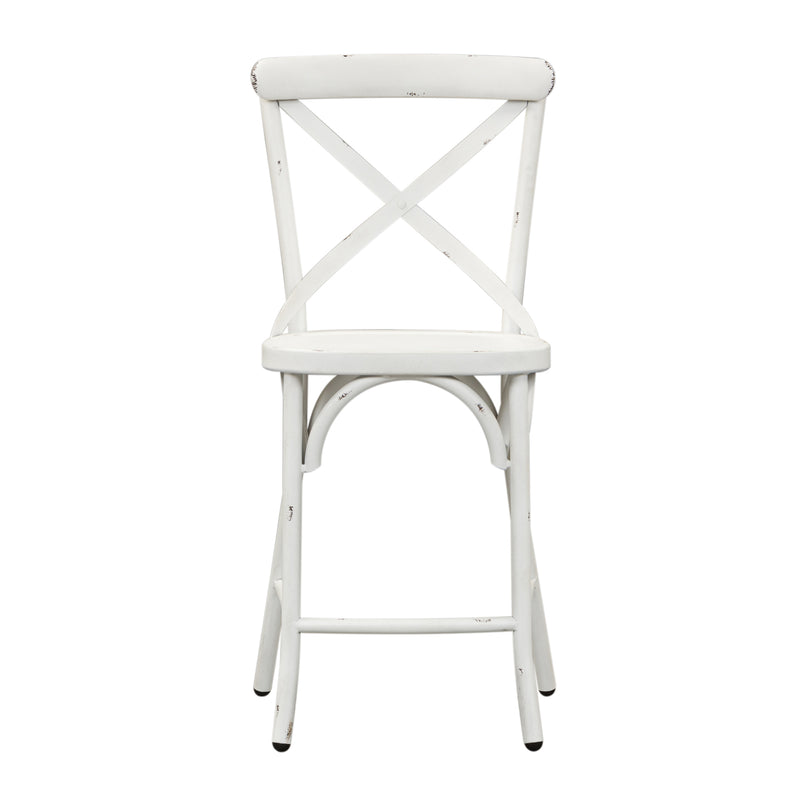 Vintage Series X Back Counter Chair - Antique White