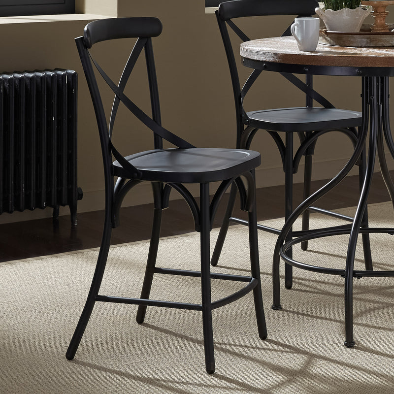 Vintage Series X Back Counter Chair - Black