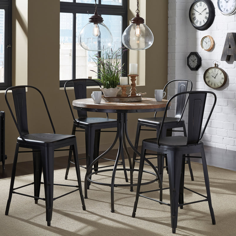 Vintage Series Bow Back Counter Chair - Black (RTA)