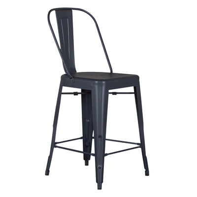 Vintage Series Bow Back Counter Chair- Navy