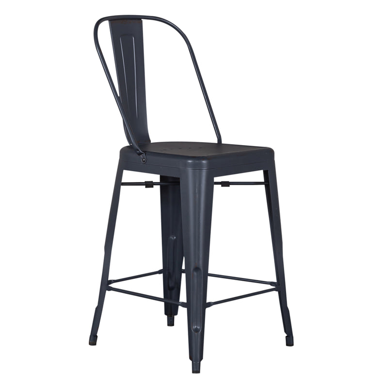 Vintage Series Bow Back Counter Chair- Navy