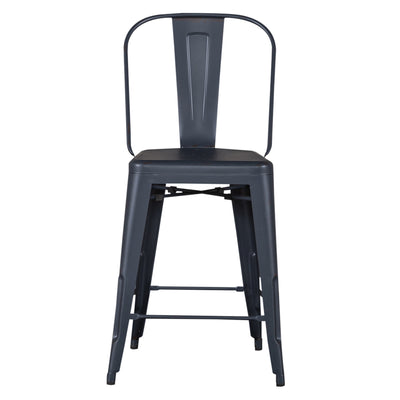 Vintage Series Bow Back Counter Chair- Navy