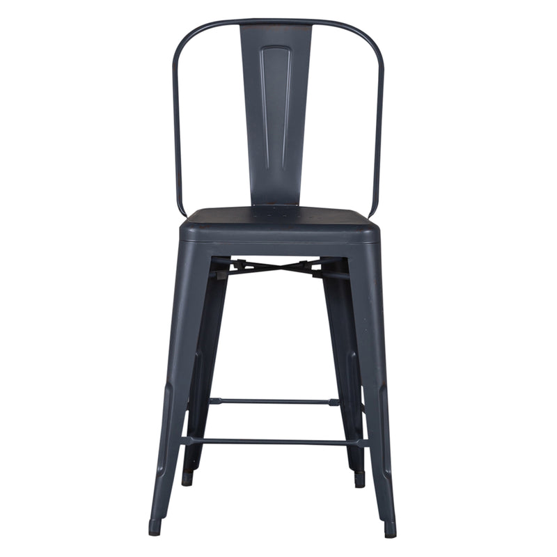 Vintage Series Bow Back Counter Chair- Navy