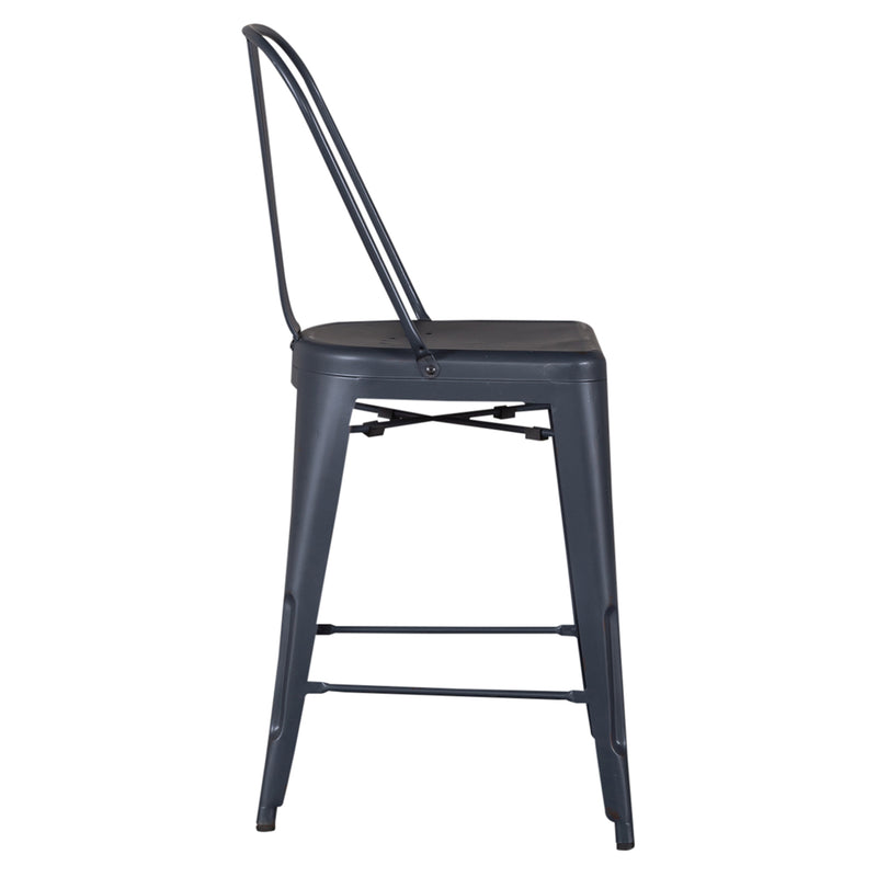 Vintage Series Bow Back Counter Chair- Navy