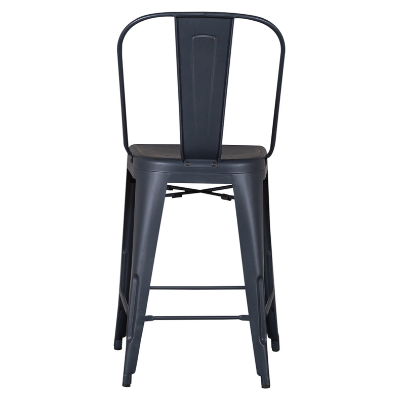 Vintage Series Bow Back Counter Chair- Navy