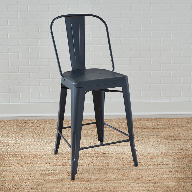 Vintage Series Bow Back Counter Chair- Navy