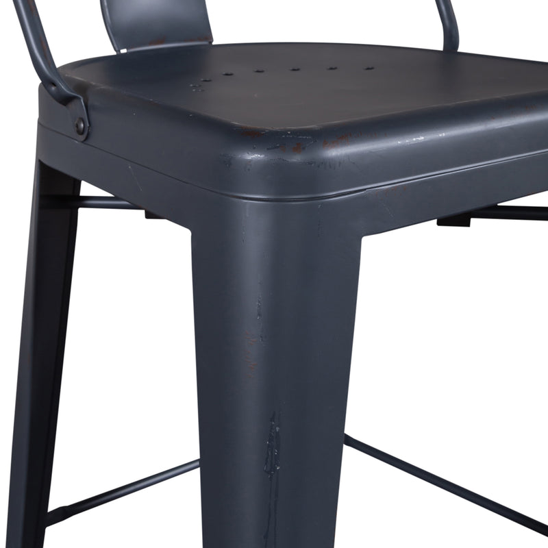 Vintage Series Bow Back Counter Chair- Navy