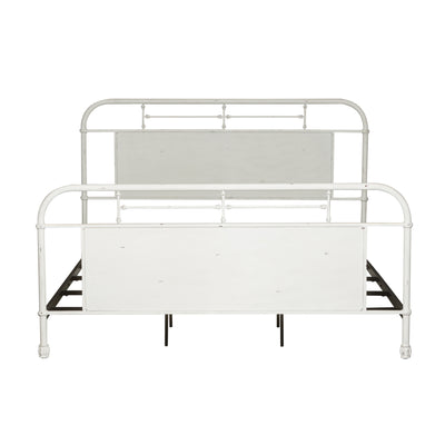 Vintage Series King Metal Bed - Antique White