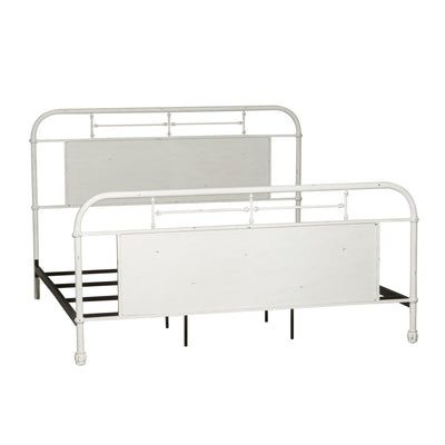 Vintage Series King Metal Bed - Antique White