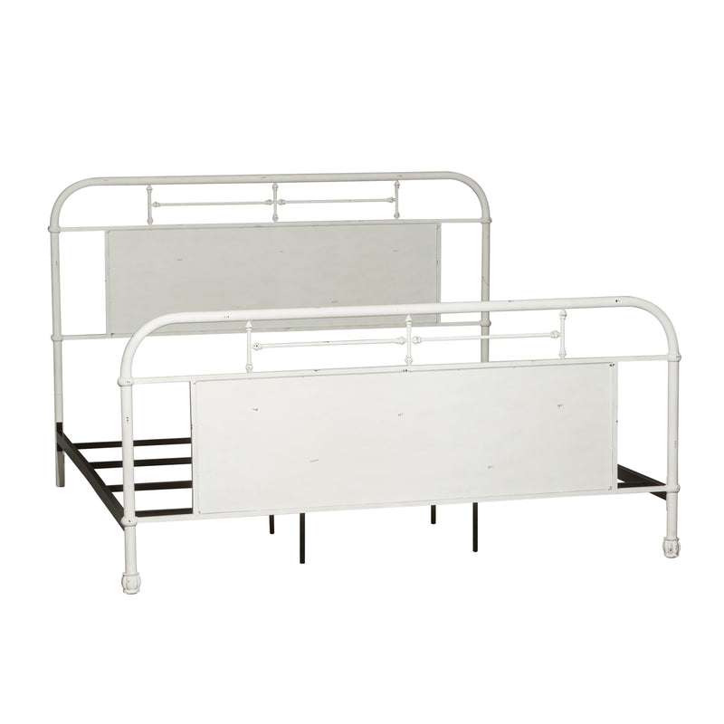 Vintage Series King Metal Bed - Antique White