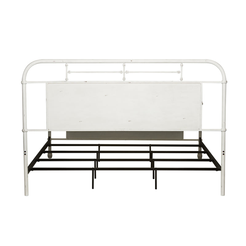 Vintage Series King Metal Bed - Antique White