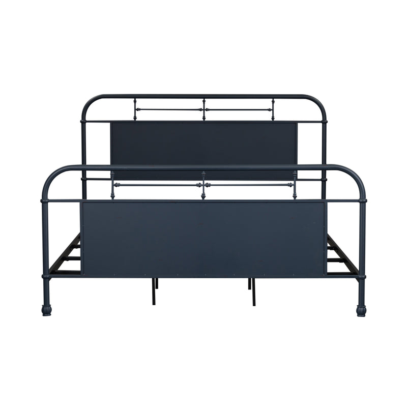 Vintage Series King Metal Bed- Navy