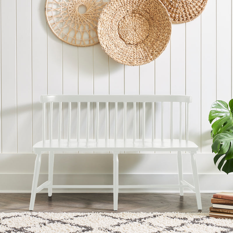 Capeside Cottage Spindle Back Dining Bench - White (RTA)