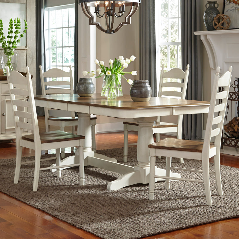 5 Piece Double Pedestal Table Set (278-CD-52PS)