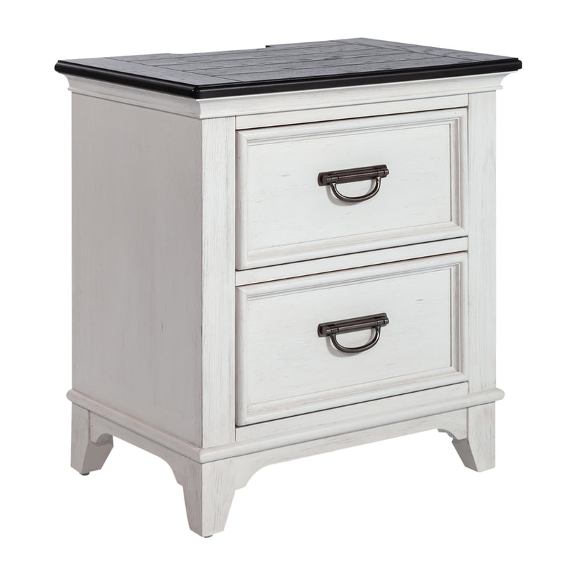 Allyson Park 2 Drawer Night Stand w/ Charging Station