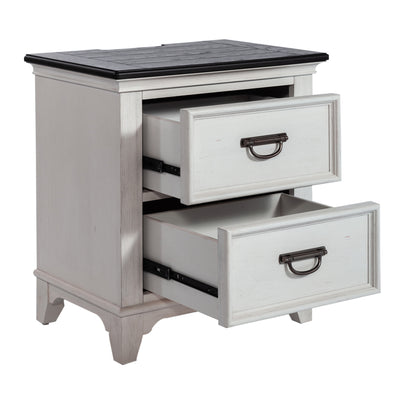 Allyson Park 2 Drawer Night Stand w/ Charging Station