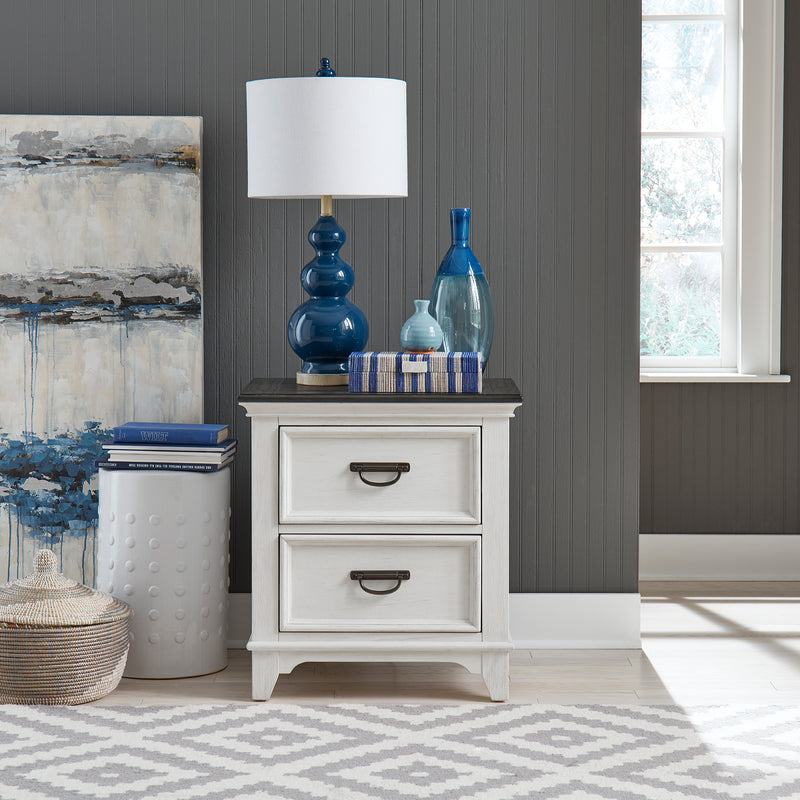 Allyson Park 2 Drawer Night Stand w/ Charging Station