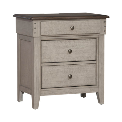 Ivy Hollow 3 Drawer Night Stand w/ Charging Station