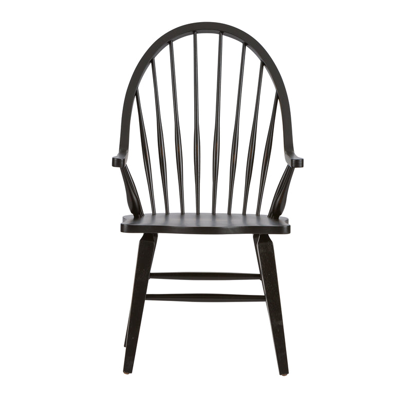Hearthstone Ridge Windsor Back Arm Chair - Black
