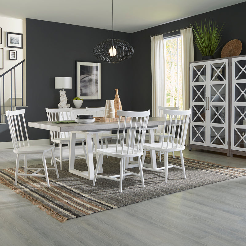 Opt 7 Piece Double Pedestal Table Set (499-DR-O72PS)