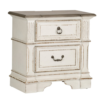 Abbey Park 2 Drawer Night Stand w/ Charging Station