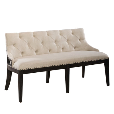 Americana Farmhouse Uph Shelter Dining Bench- Black