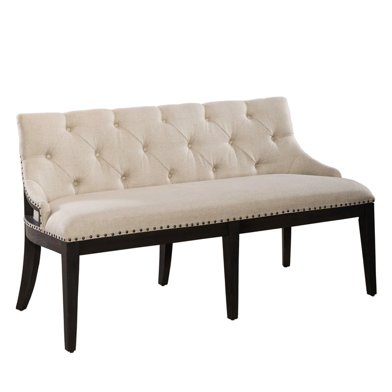 Americana Farmhouse Uph Shelter Dining Bench- Black