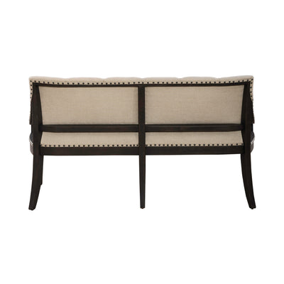 Americana Farmhouse Uph Shelter Dining Bench- Black