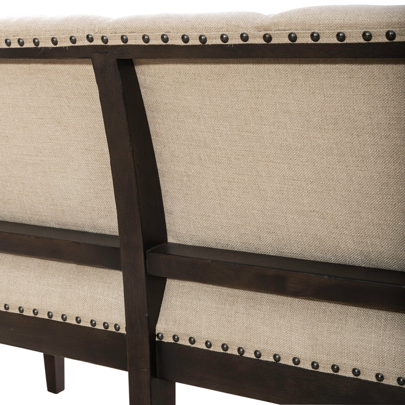 Americana Farmhouse Uph Shelter Dining Bench- Black