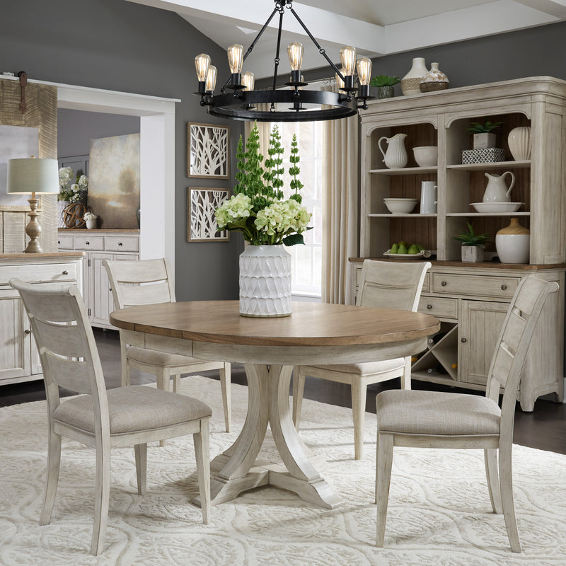 Opt 5 Piece Pedestal Table Set (652-DR-O5PDS)