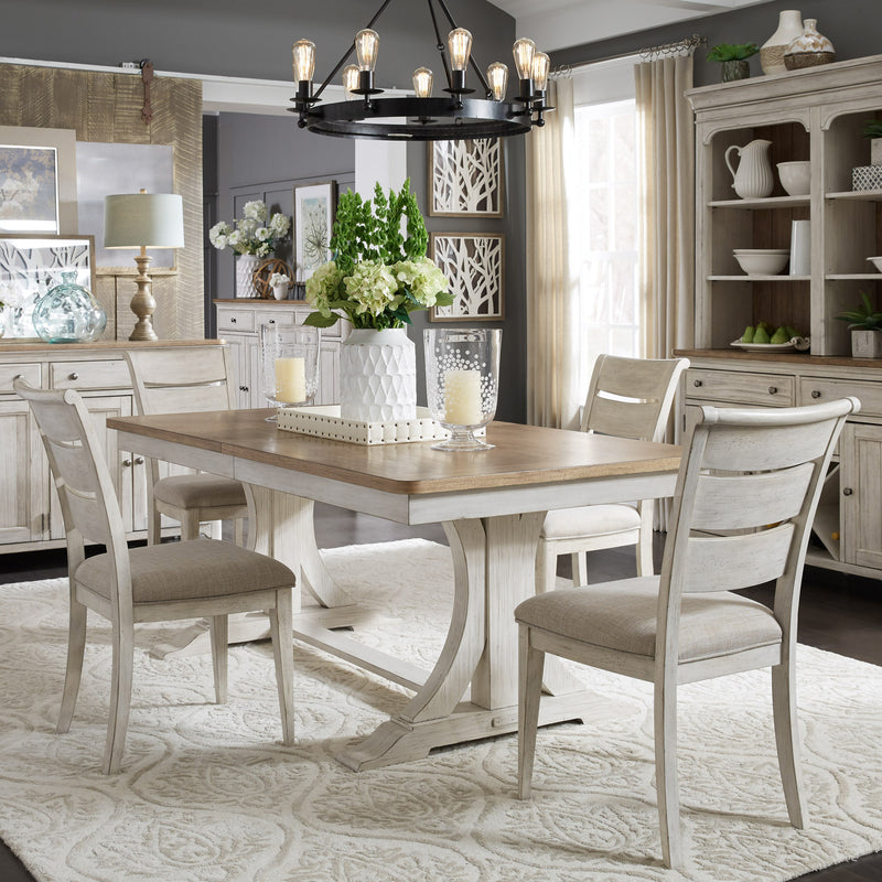 Opt 5 Piece Trestle Table Set (652-DR-O5TRS)