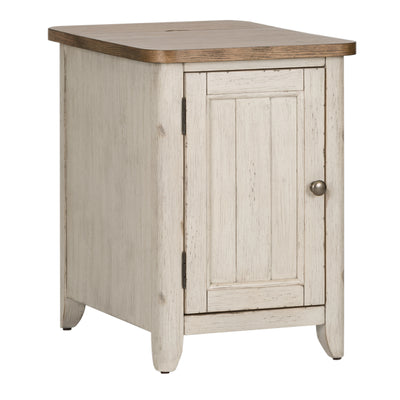 Farmhouse Reimagined Door Chair Side Table w/ Charging Station
