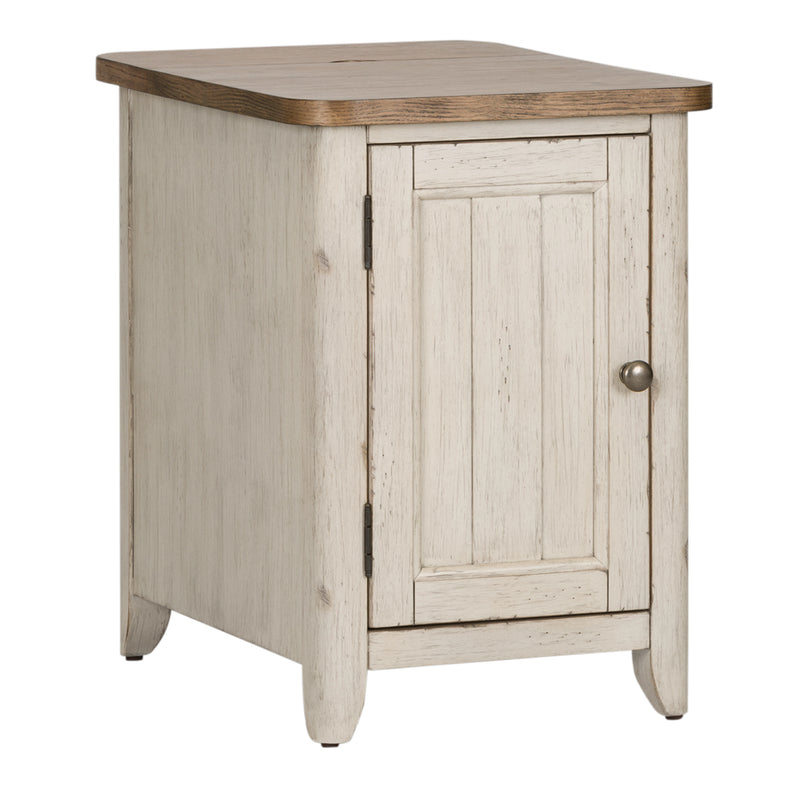 Farmhouse Reimagined Door Chair Side Table w/ Charging Station