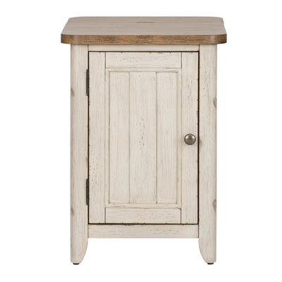 Farmhouse Reimagined Door Chair Side Table w/ Charging Station