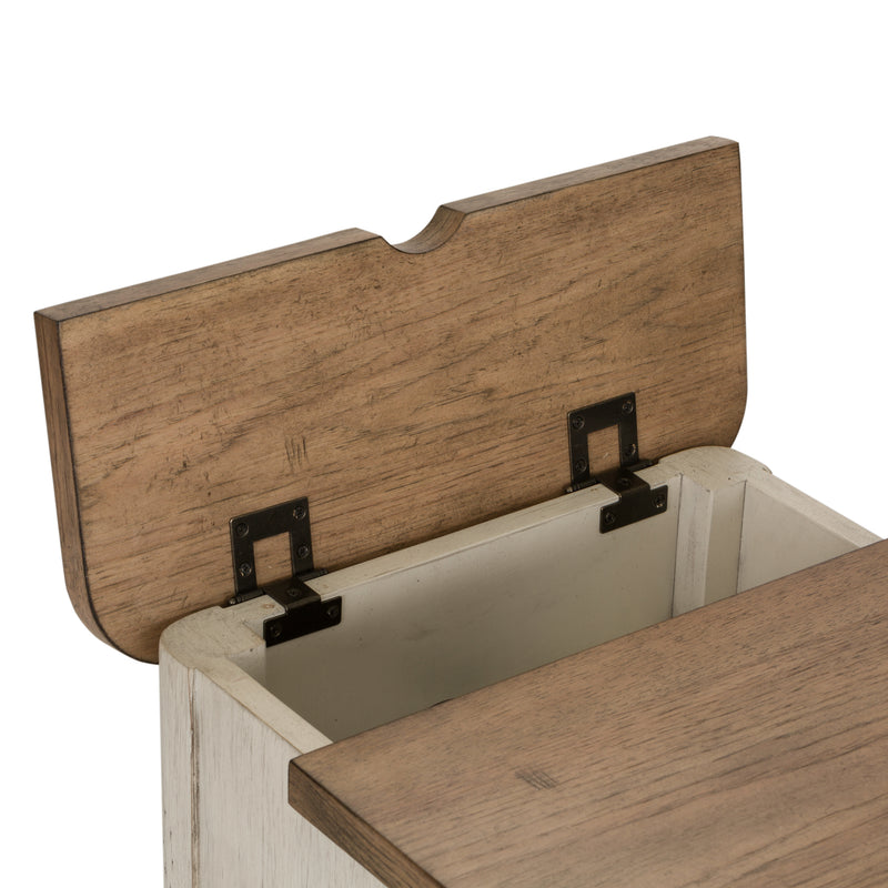 Farmhouse Reimagined Door Chair Side Table w/ Charging Station