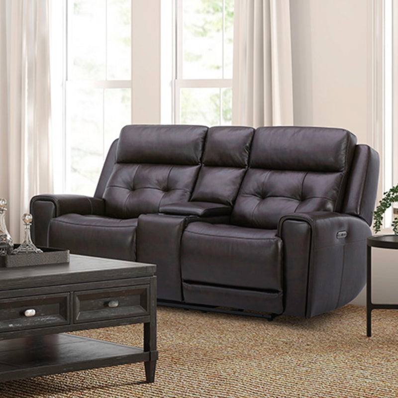 Carrington Loveseat w/Console P3 & ZG - Dark Brown