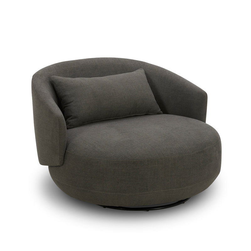 Haley Uph Swivel Cuddler Chair - Charcoal