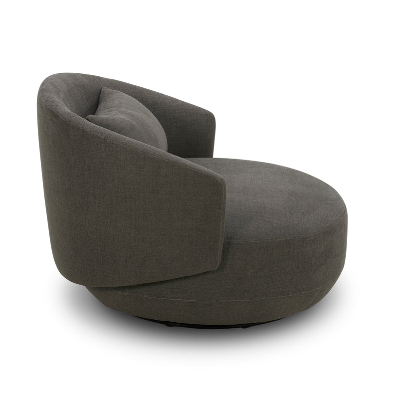 Haley Uph Swivel Cuddler Chair - Charcoal