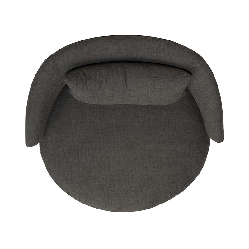 Haley Uph Swivel Cuddler Chair - Charcoal