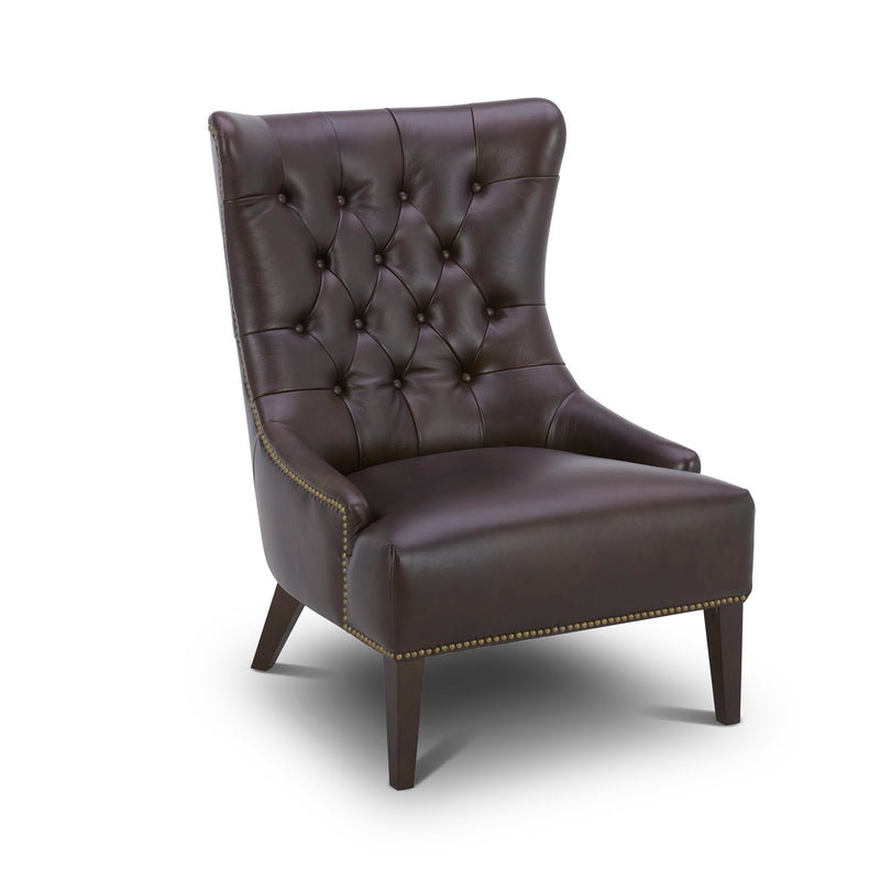 Garrison Leather Accent Chair - Brown