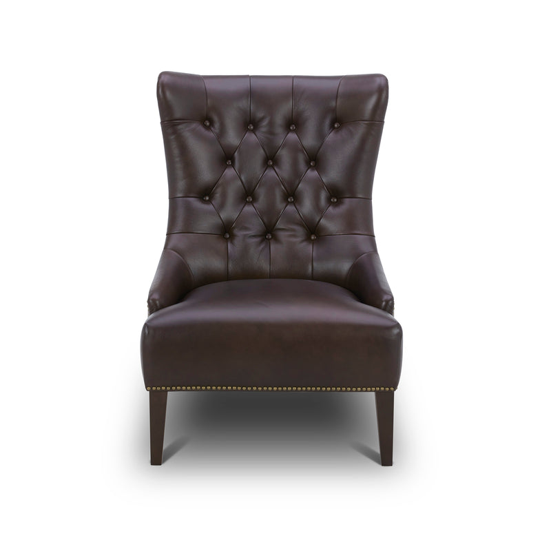 Garrison Leather Accent Chair - Brown