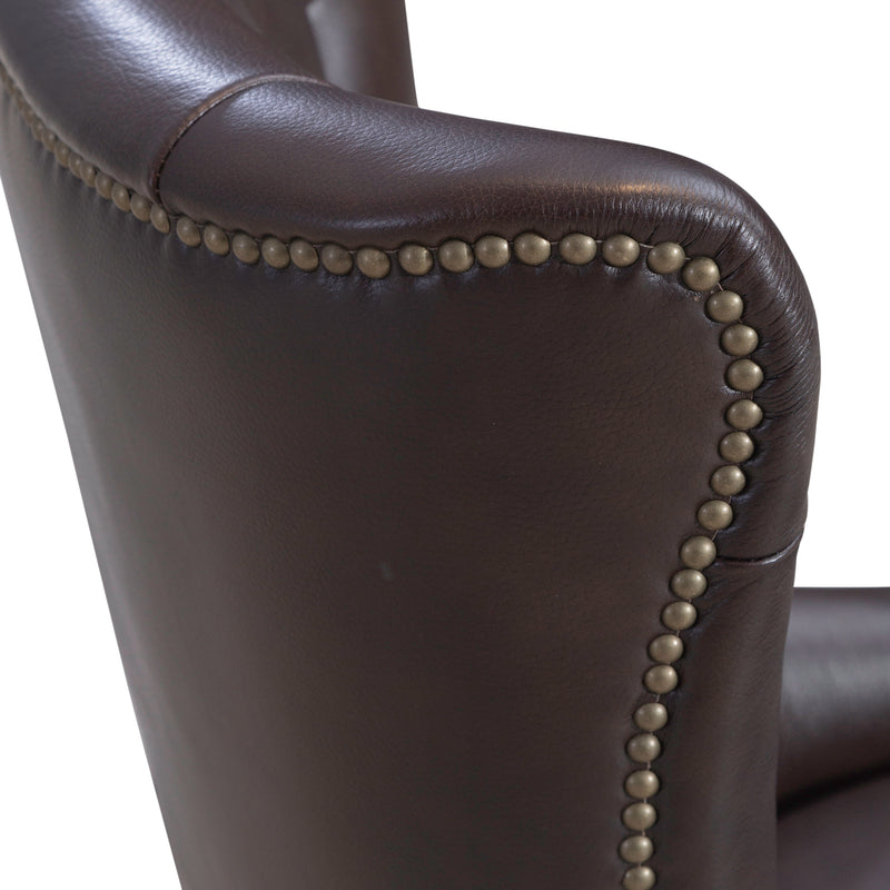 Garrison Leather Accent Chair - Brown